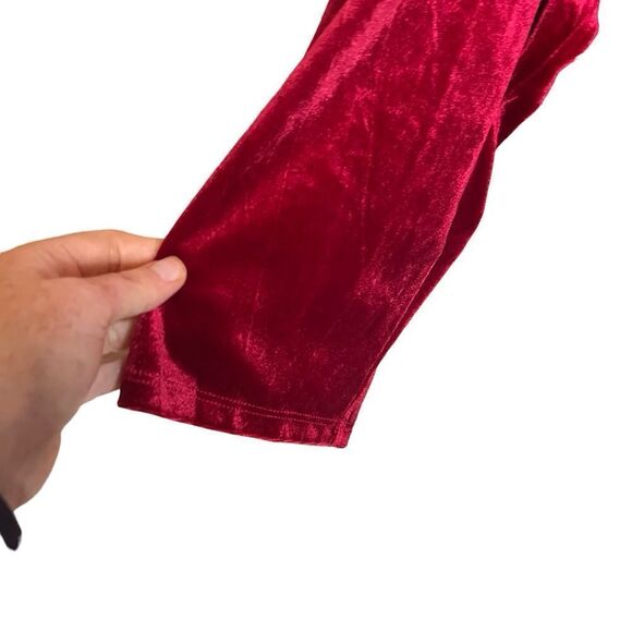 NWT Maison Tara Crushed Velvet Baby Doll Cherry Red Dress Size 24W Wedding Prom - Picture 4 of 11